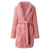 Winter Hooded Home Plush Pajamas Solid Color Warm Bathrobe Women