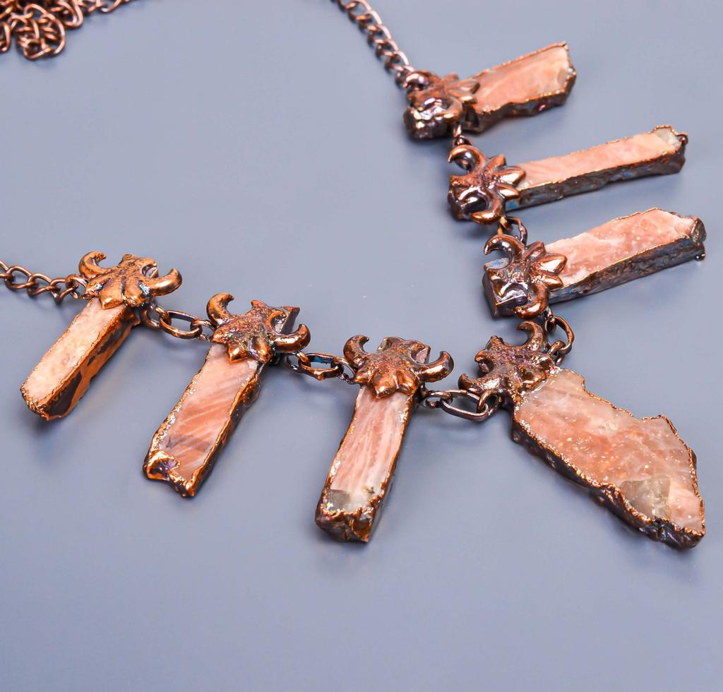 Изысканная цепочка из солнечного камня, подарок лучшему другу, крючок, новое колье, ювелирное изделие, медь V-17