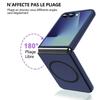 Coque pour Samsung Galaxy Z Flip 8, Rigide avec Cercle Magnétique - Bleu Marine - 2 Verres Trempés