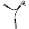 USB-адаптер Type-C на 3,5 мм для наушников, поддержка одновременной зарядки и прослушивания, 60 Вт, цвет Gunmetal