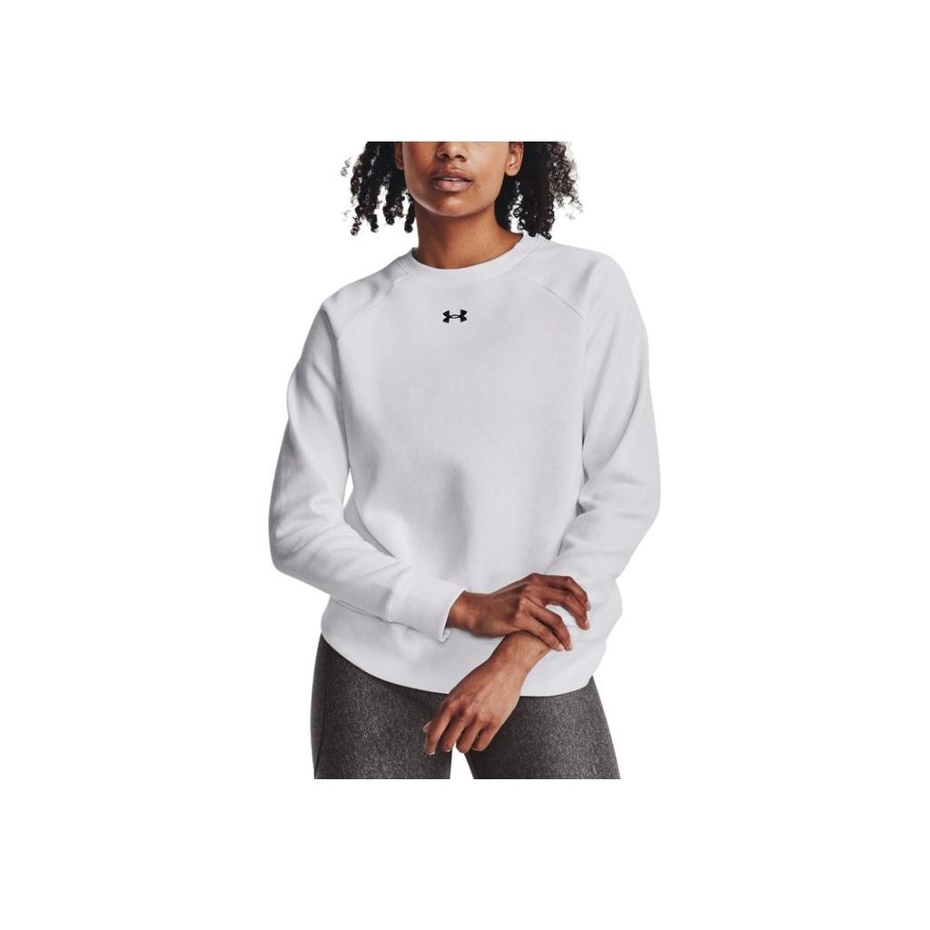 Under Armour Свободный крой с круглым вырезом и буквенным принтом, длинный рукав, женская толстовка, белая 1379508-100