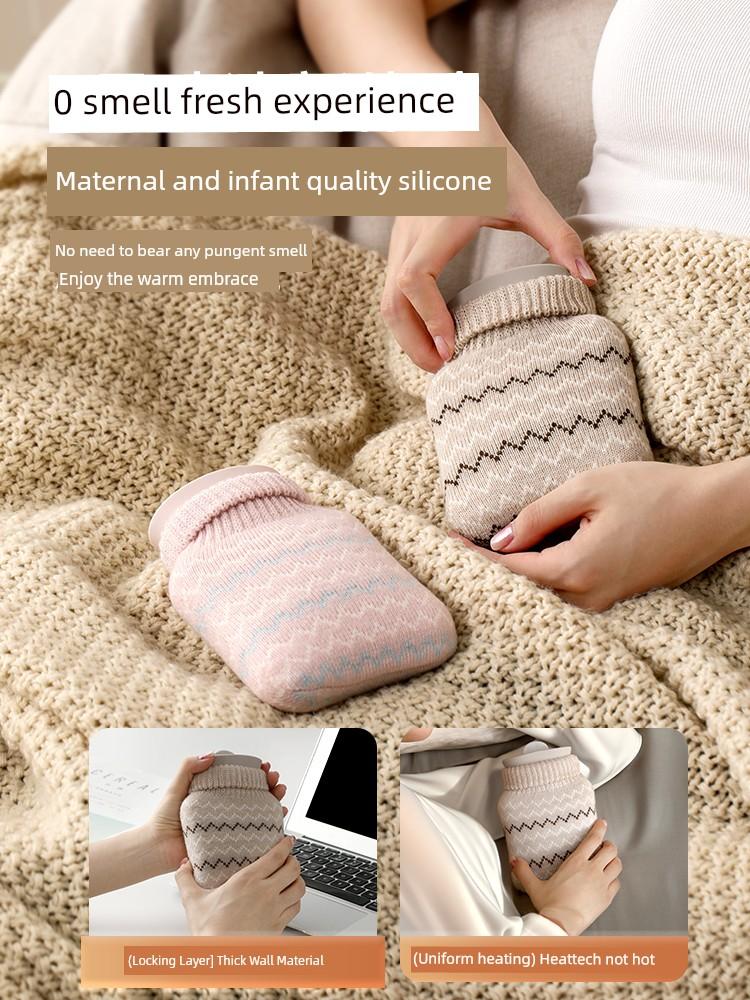 FaSoLa Pregnant Women's Silicone Hot Water Bag Warm Hand Treasure Small Water Filling Quilt Warm Water Bag Hot Compress Explosion-proof Warm Not Hot
