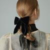 SOCKS APPEAL Velvet Ribbon Pearl Hair Scrunchie