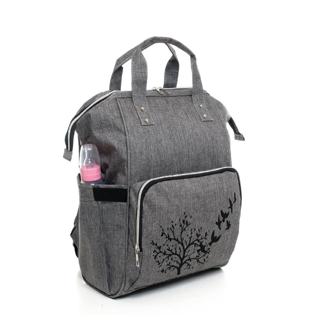 Черно-серый рюкзак для ухода за мамой и ребенком с бутылочкой-термосом, водонепроницаемая коляска с вешалкой