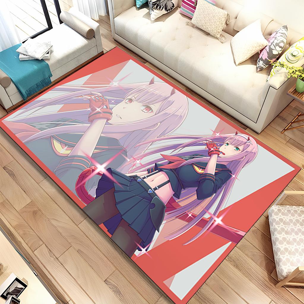 Сексуальный коврик для девочек Zero Two DARLING In FRANXX, ковер для дома, гостиной, спальни, дивана, коврик для двери, детский нескользящий напольный коврик, подарок
