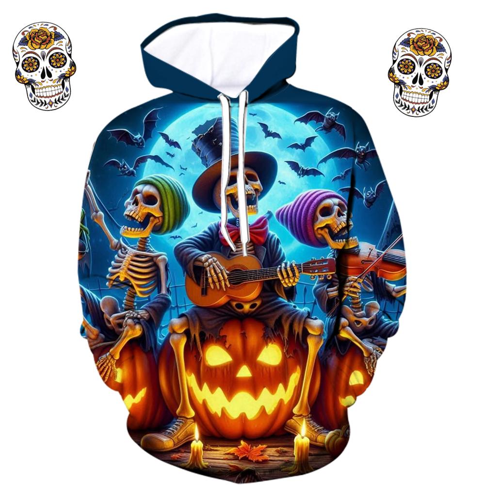 Винтажная мужская толстовка с принтом 3D-черепов, повседневная толстовка с капюшоном, осенне-весенняя свободная одежда, пуловеры с длинным рукавом в стиле Харадзюку