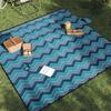 Foldable Picnic Blanket Blue Wave 200x200cm Velvet
