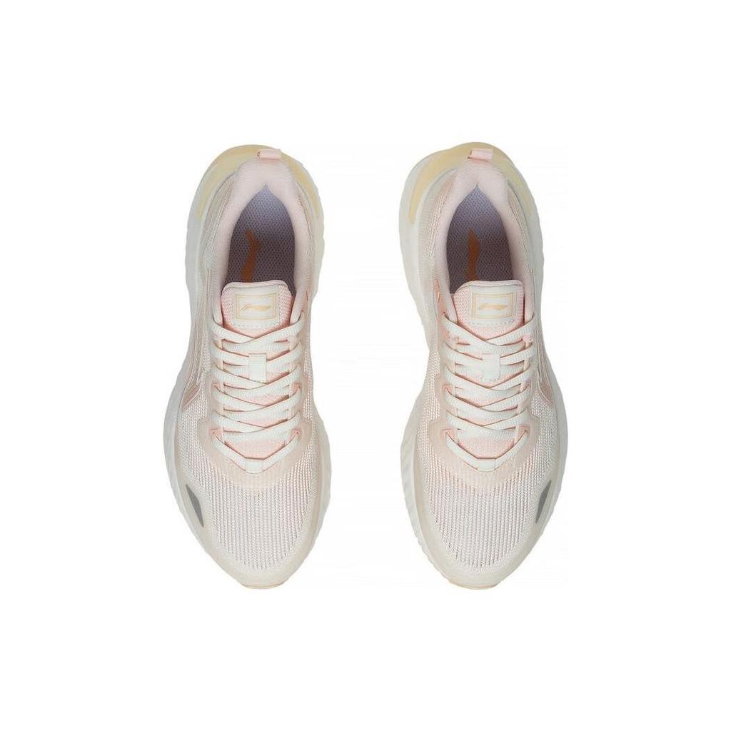 Li Ning Zhu Yun Non-Slip Wear-Resistant Breathable Low-Top Running Shoes Women Sneaker White Orange ARST012-4