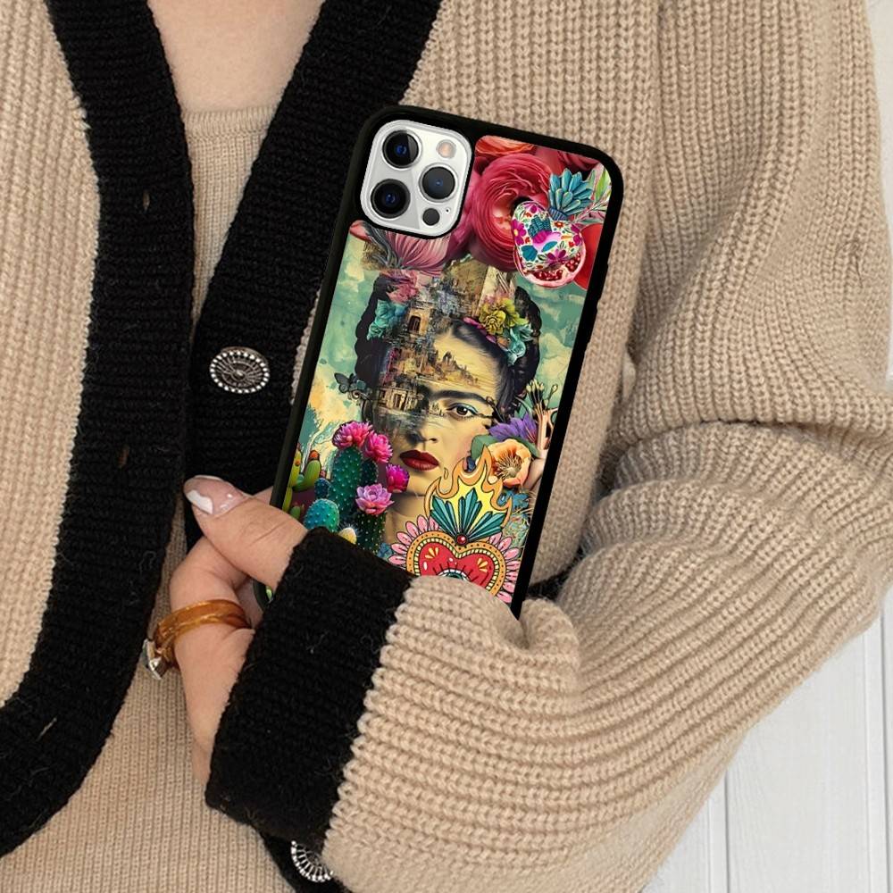 Модный Чехол для Телефона F-Frida K-KahlosS Для Iphone 11 12 13 14 15 16 17 Pro Max Plus Жесткий PC+TPU Задняя Крышка