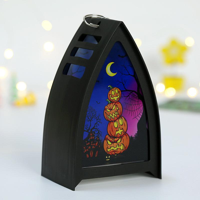 New Retro LED Halloween Decoration Night Light Electrical Lamp for Halloween Decoration Home Party Ornaments Plastic Lantern Pendant
