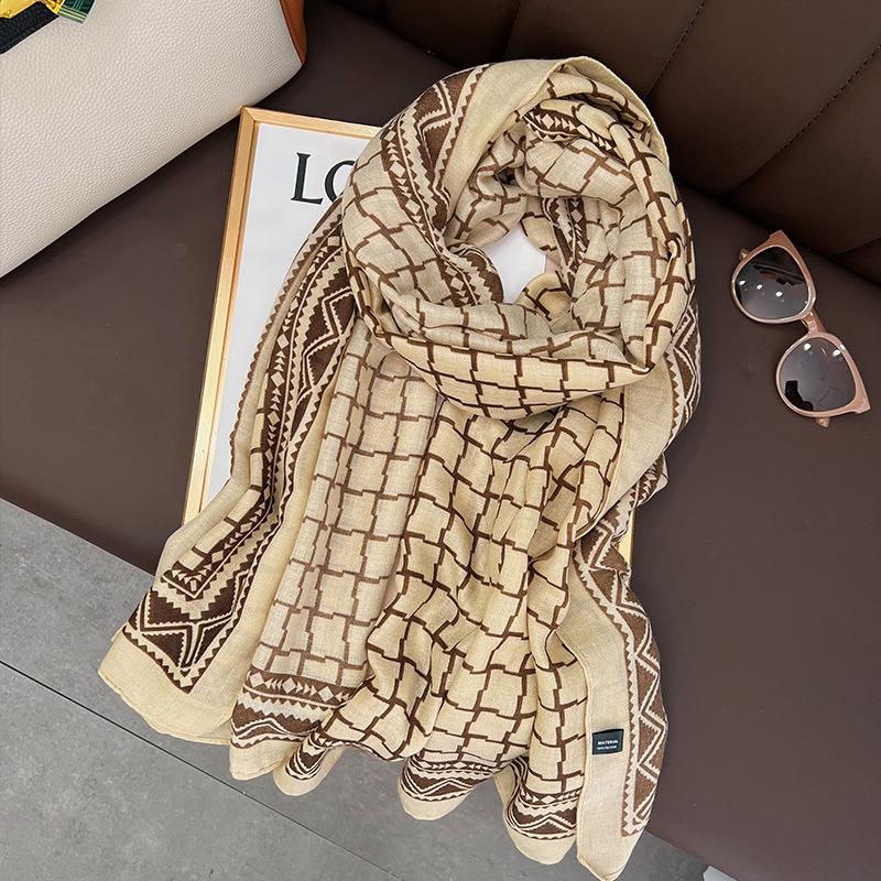 Autumn and winter new live broadcast popular scarf Korean version cotton and linen scarf women's sunscreen silk scarf shawl