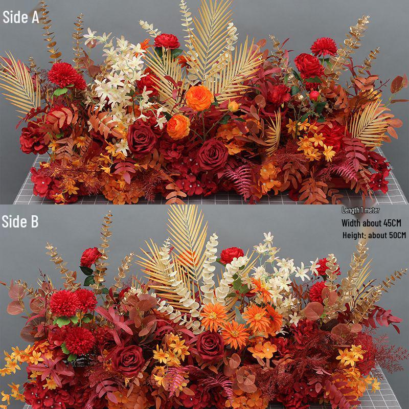 Свадебная композиция из эвкалиптового шелка: Декор прохода и сцены в горшках