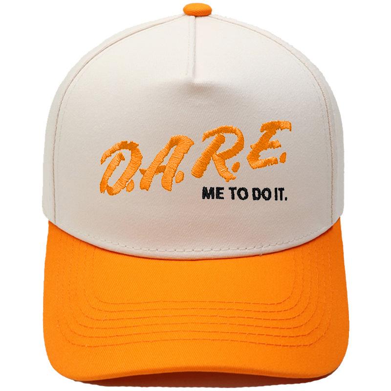 D.A.R.E. ME TO DO IT. Truck Driver Hat Embroidery Vintage Color Matching Baseball Cap for Men and Women