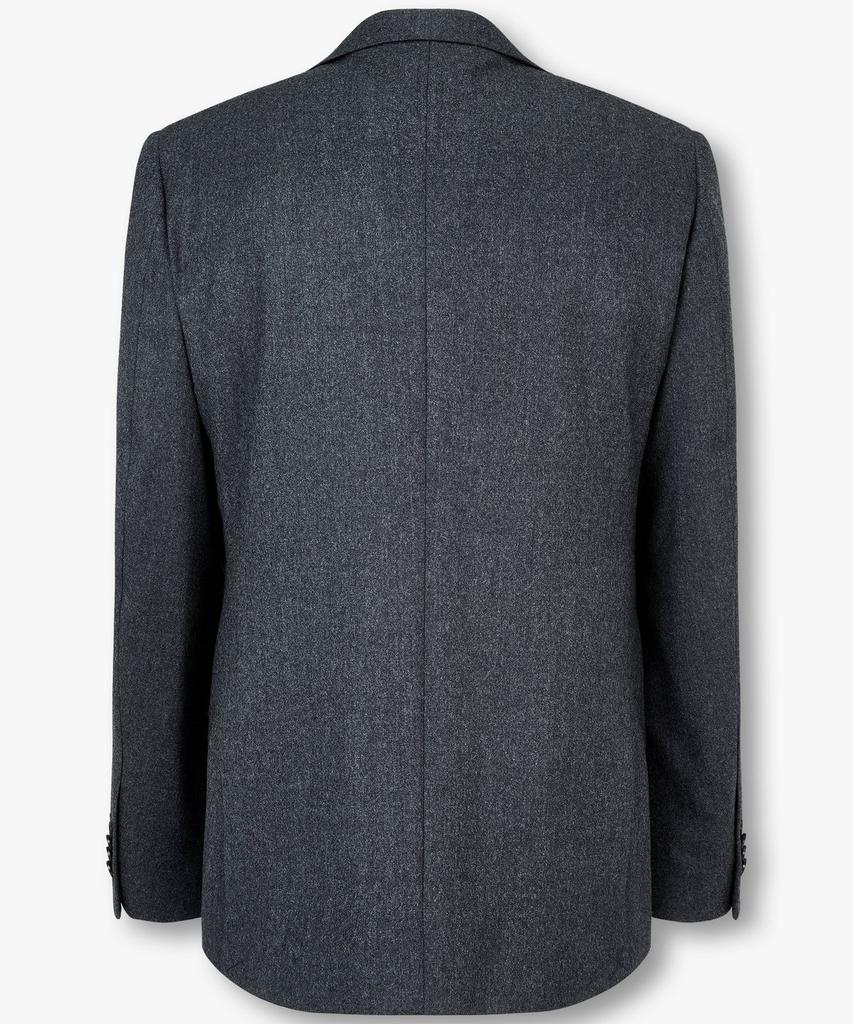 Man On The Boon Notched Lapel Flannel Suit Jacket_Dark Gray 4714351004