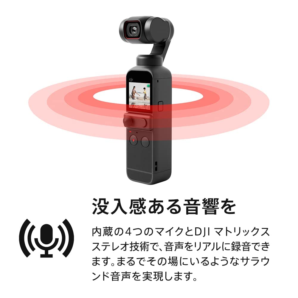 DJI Pocket 2 Creator Combo Gimbal Stabilizer with 4K 64MP Face Video Recording for Android iPhone Compatible Portable Video Camera 3-Axis Camera,