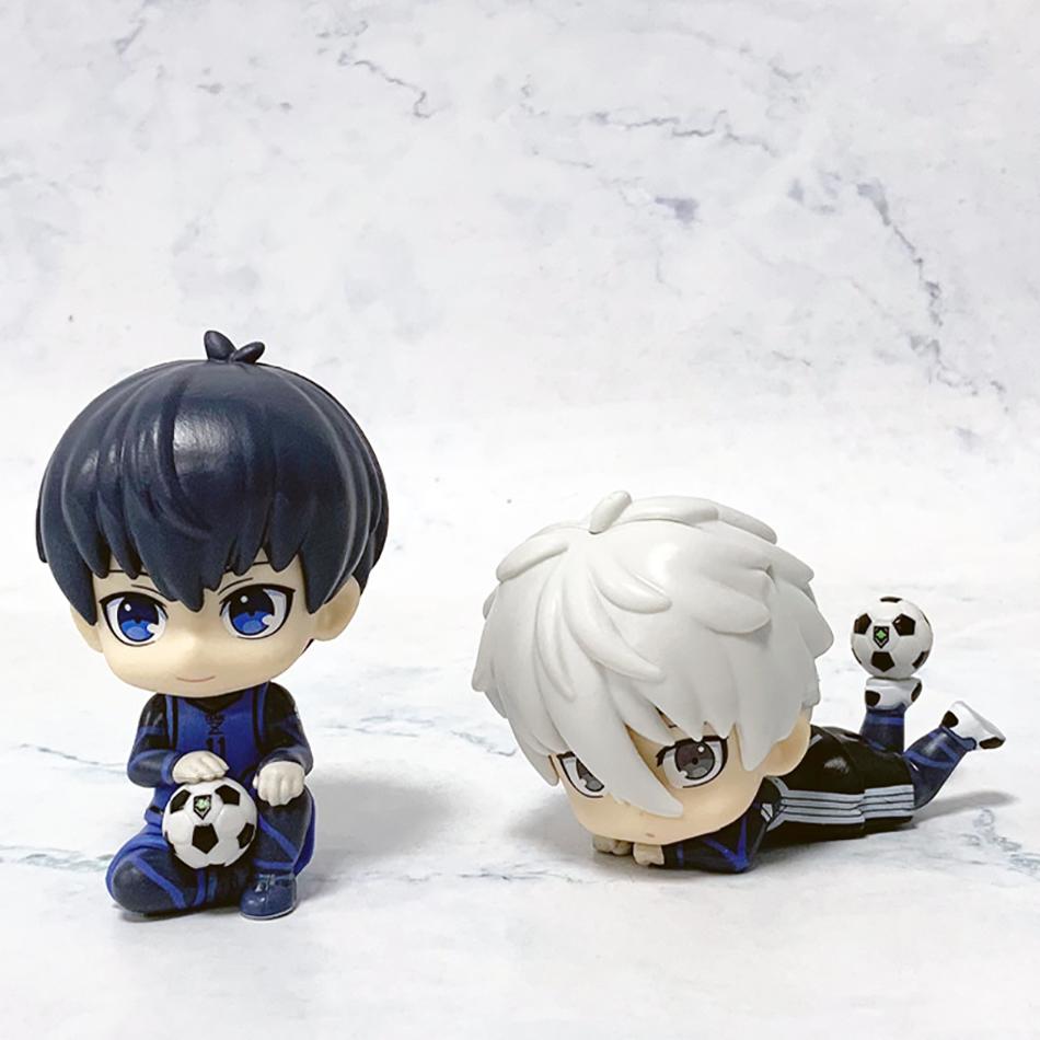 10 см Фигурка аниме Blue Lock Gk Наги Сейширо Исаги Йоичи Q-версия Каваи Милая сидящая поза Модель Статуэтка Ребенок Украшение для рабочего стола