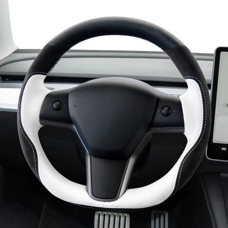 Чехол на руль для Tesla Model 3 2017- и далее Автомобильные аксессуары для интерьера Белый DIY Плетение на руль