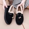 Women's Winter Warm Platform Moccasins Slippers Fuzzy Faux Suede Loafers with Fleece Lined Non Slip House Shoes Indoor Outdoor Walking Shoes for Women