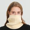 Women Men Knitted Neck Scarves Winter Warm Thick Fleece Inside Wool Collar Ring Scarf Elastic Knit Scarf Snood Neckerchief