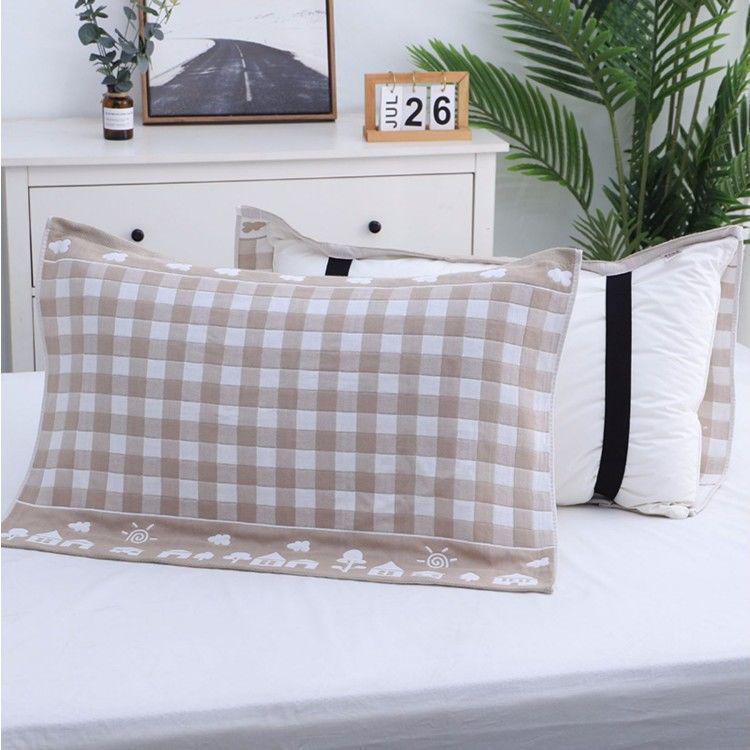 Yiwenwo Нескользящая Хлопковая Марлевая Наволочка Extra Large с Фиксирующими Ремешками для Студентов и Взрослых