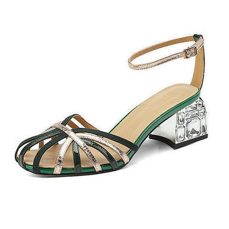 Женские сандалии с закрытым носком, пикантные летние туфли-гладиаторы на каблуке с открытым ремешком на щиколотке