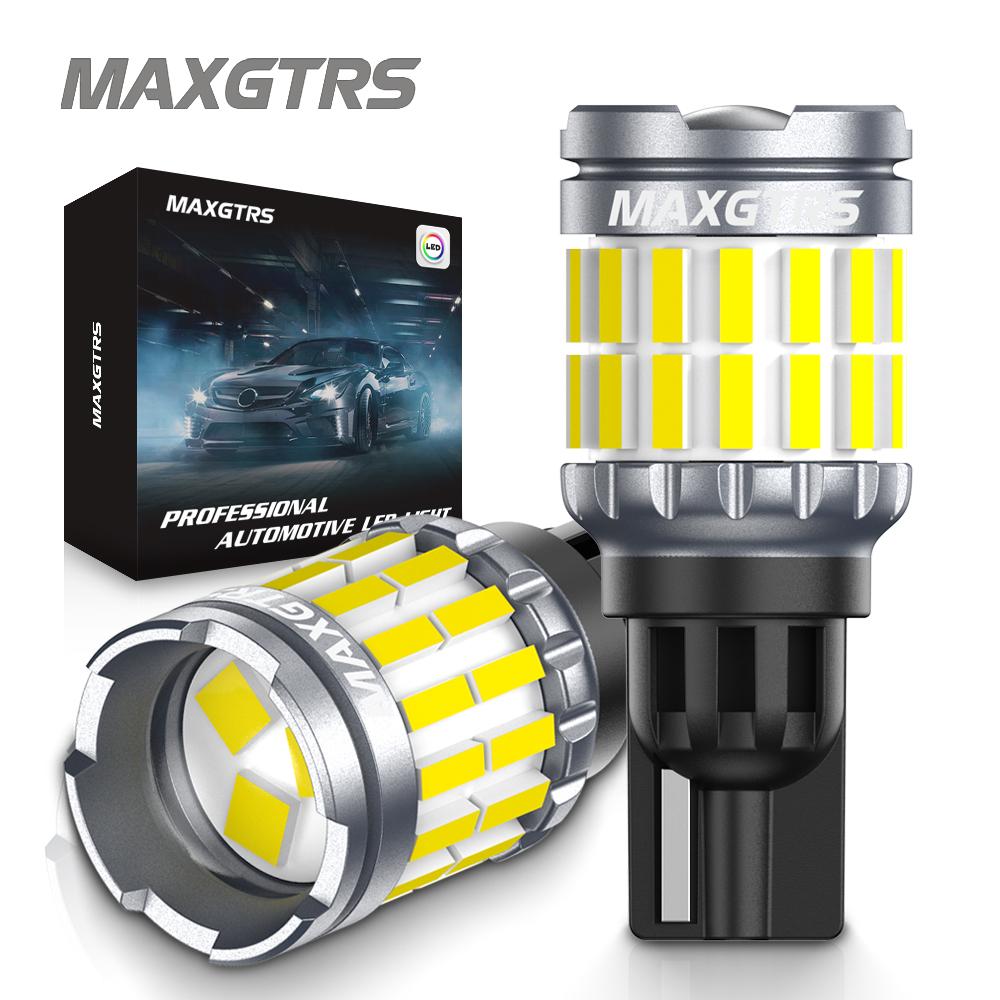 MAXGTRS 2 шт. T15 W16W Светодиодные Автомобильные Лампы Canbus Без Ошибок 921 912 Лампа Заднего Хода Парковки Автомобиля Ксеноновый Белый