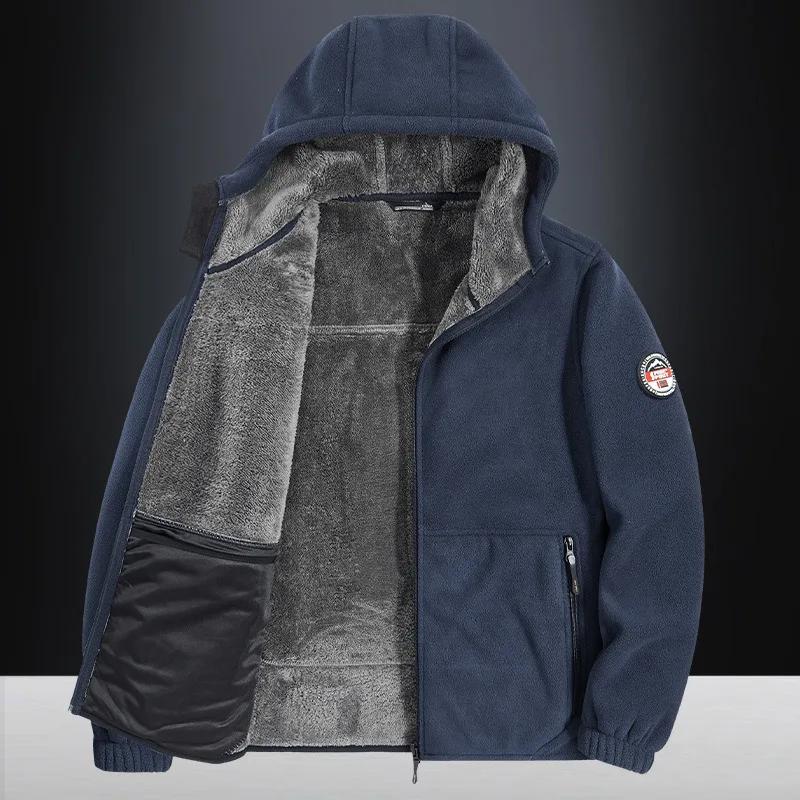 Autumn/winter Men's Fleece-lined Jacket Inner Lining Fleece-lined Double Warm Loose Fit Men's Jacket23