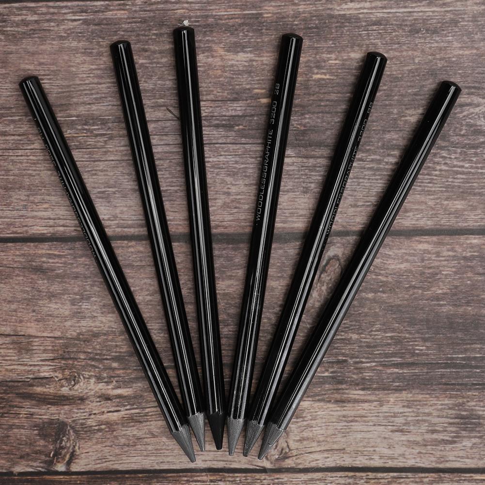 6 шт. Угольный карандаш для эскизов Профессиональный деревянный карандаш для рисования Канцелярские товары Художественные принадлежности 2B 4B 6B 8B EE HB