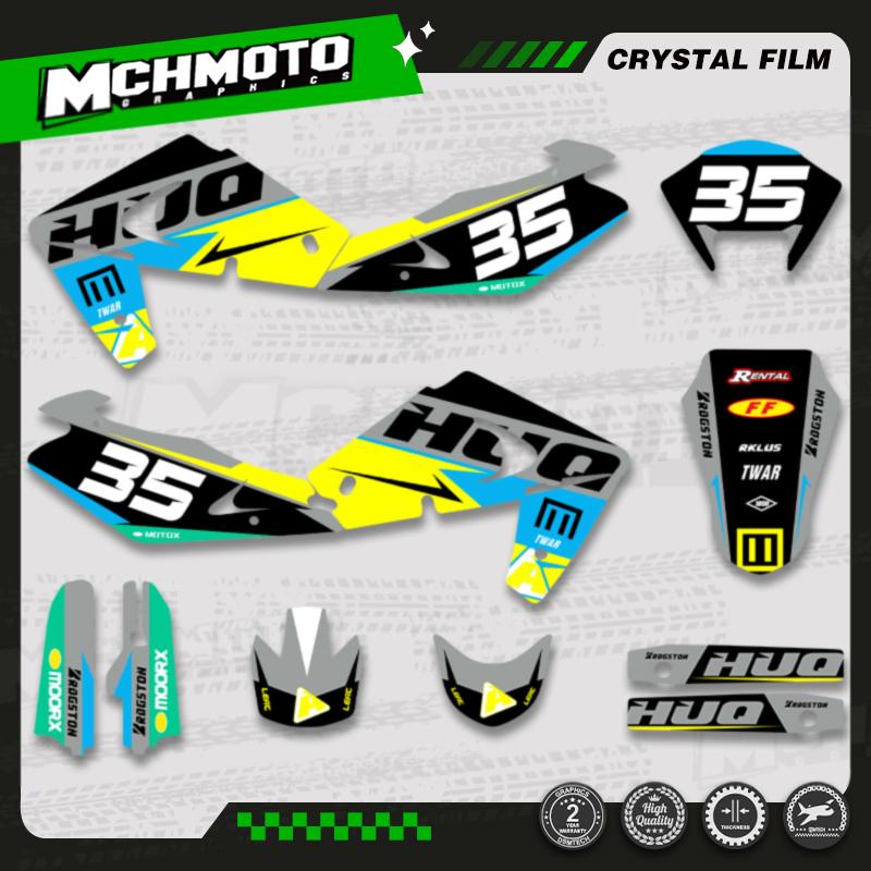 MCHMFG Graphics Background Decals Stickers Kits For Husqvarna TE 250 2001 2002 2003 2004 SM 450 2002 2003 2004 Semi-
