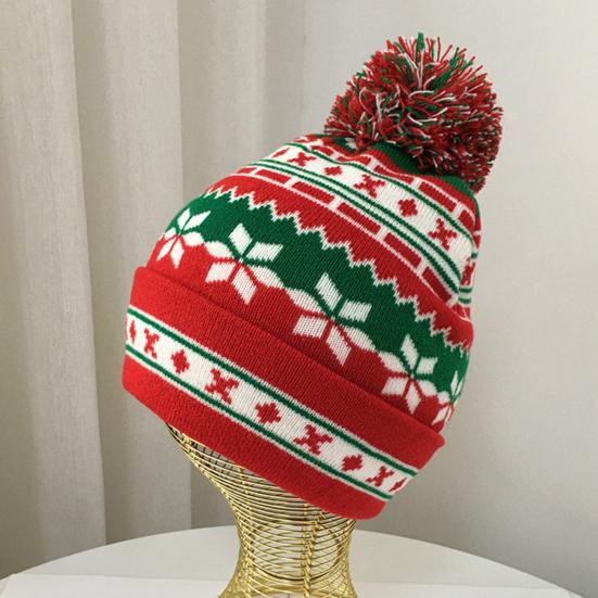 2 шт./компл. Зимняя шапка и шарф Комплект Вязаная технология Скандинавский стиль Снежинка Сосна Узор Мех