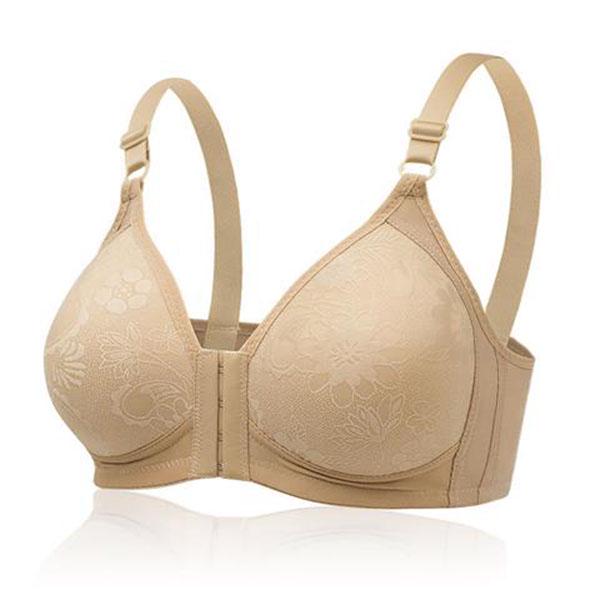 Sexy Breathable Thin Underwear Underwear Women's Jacquard Bra Front Buckle Large Size Bra