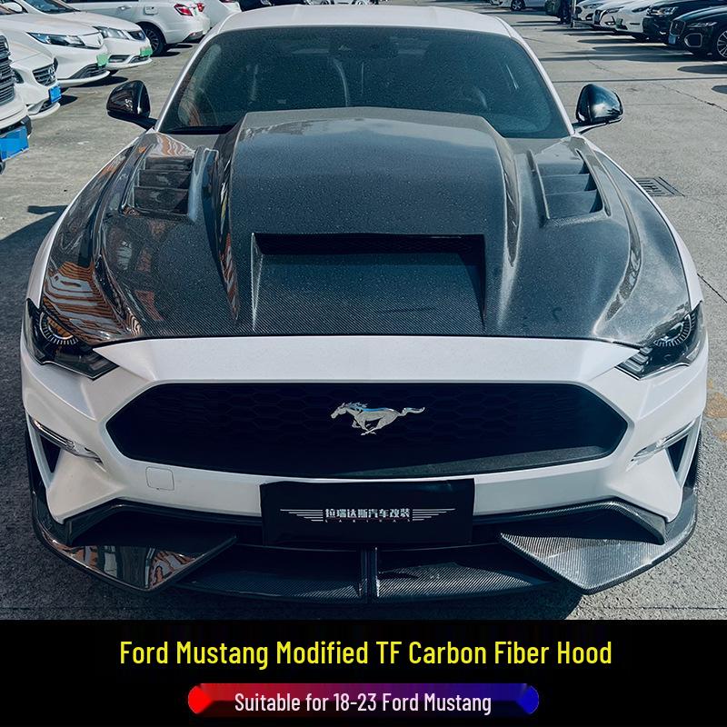 18-23 Ford Mustang TF Carbon Fiber Ventilated Hood for Engine Cooling