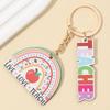 Geometric Shape Text Keychain Pendant English Letter Pen Holder Key Ring  Graduation Ceremony
