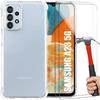 Protective Case - BOOLING - for Samsung Galaxy A23 5G - Flexible - Transparent - Reinforced - with 2 Tempered Glasses