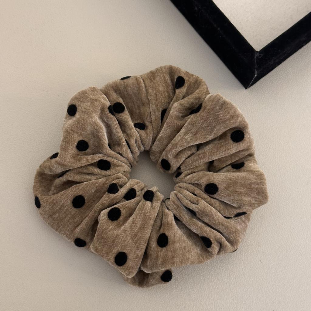 Повседневная и Ретро Плюшевая в Горошек Резинка для Волос в Виде Большого Кишечника, Высококлассная и Элегантная Резинка для Волос, Женская Резинка для Волос для Хвоста