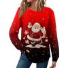 Женская мода Рождественский свободный топ с длинным рукавом и круглым вырезом