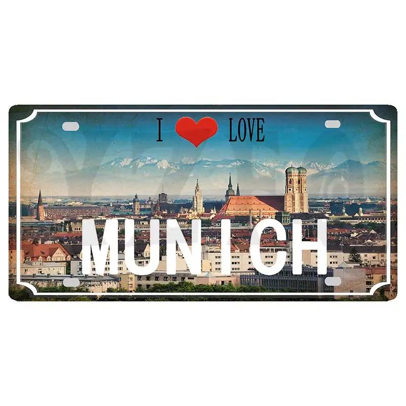 YZFQ30X15CM Египет Ибица Мюнхен Халкидики Менорка Городской Остров Металлическая Жестяная Табличка Сувенир Путешественника Стена Дом Ремесленное Украшение DC-1369B