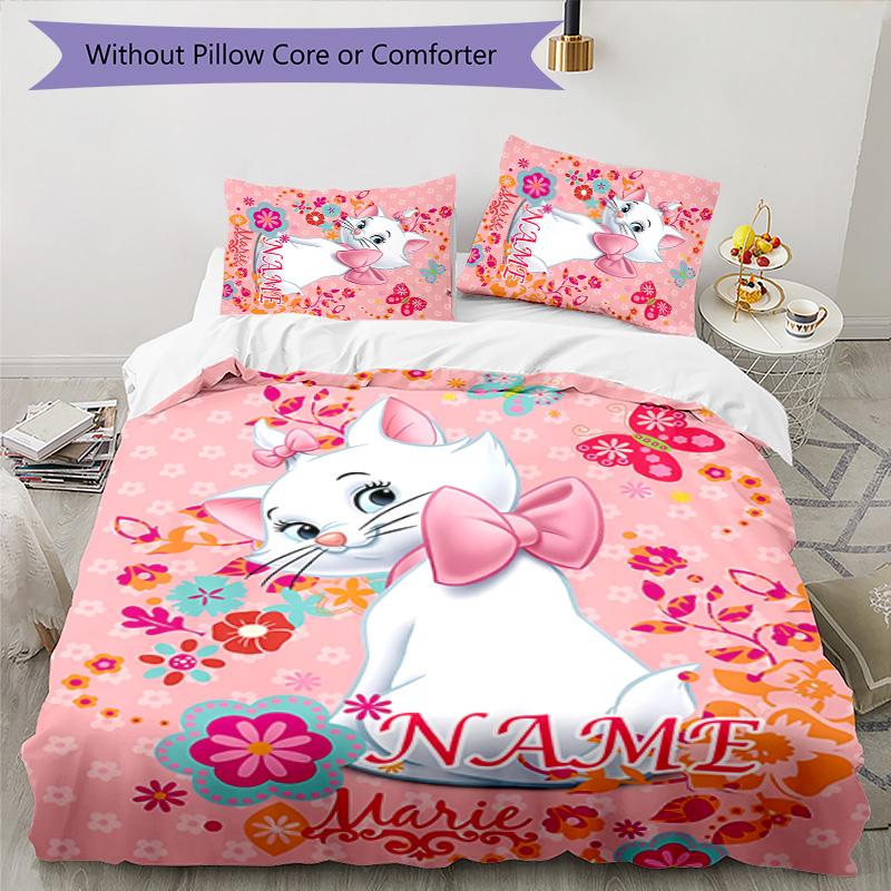 3pcs Marie4 Cover Set - Personalized Name, HD Printed Bedding with 1 Cover and 2 Pillowcases - Perfect for Home Decor, Easy Care