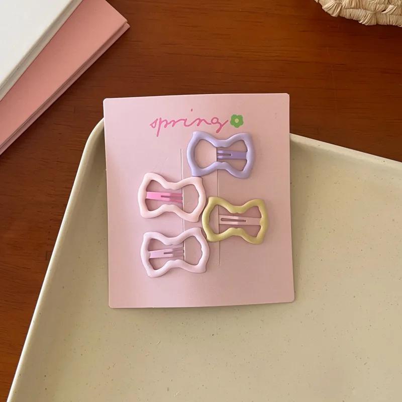 4 шт./набор Милые Красочные Геометрические Мини Заколки для Волос для Девочек Сладкое Украшение для Волос Заколки Шпильки Детские Прекрасные Аксессуары для Волос