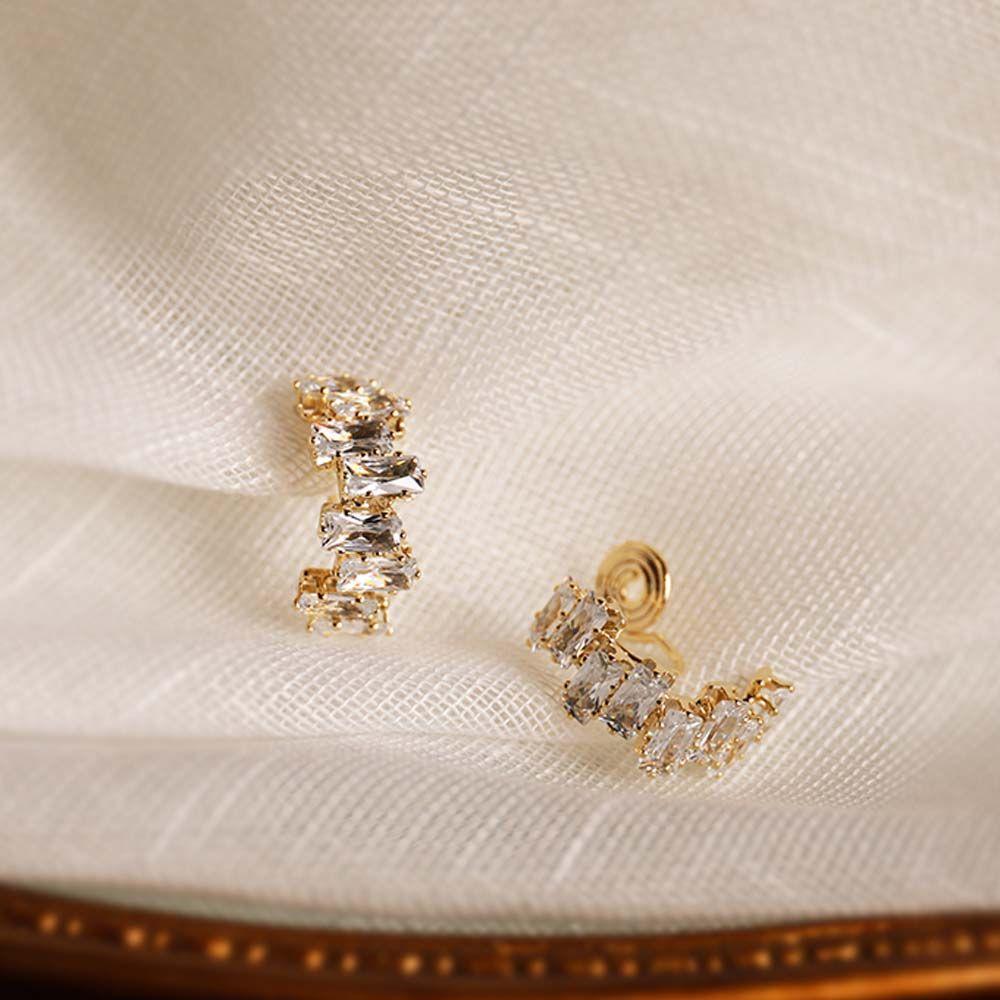 Cuff Fashion Jewelry  Rhinestone Clip Earrings Korean Earrings Ear Bone Clip Zircon Ear Clip
