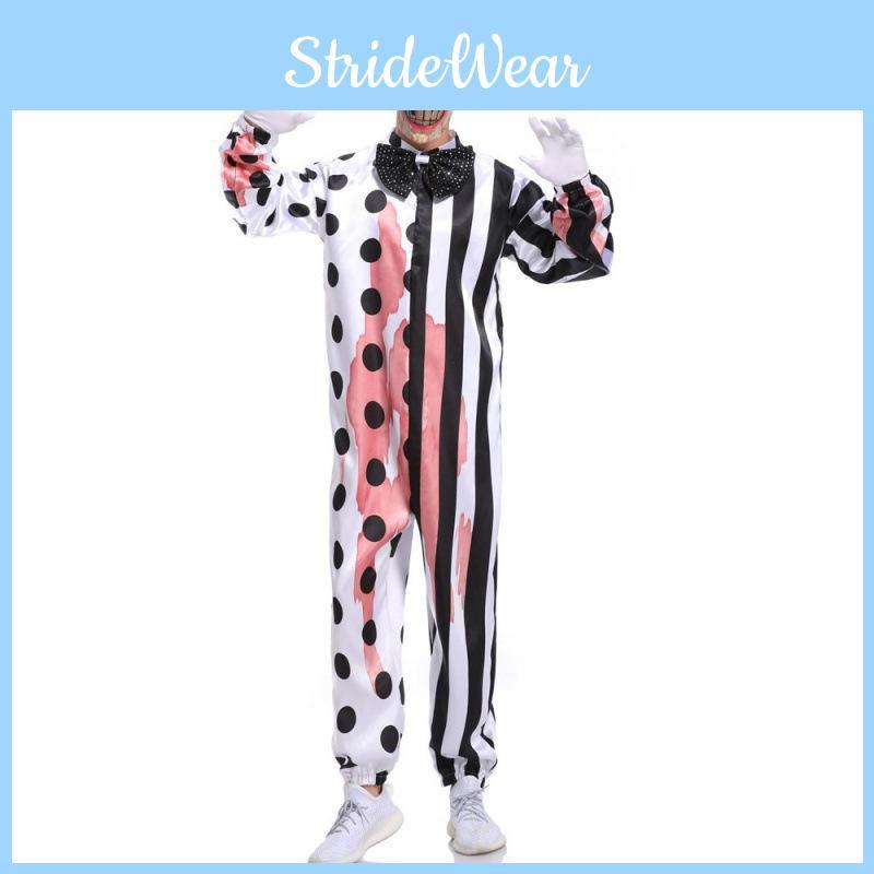 Gruesome Bloodied Clown Costume Stylish Polyester Blend For Themed Parties
