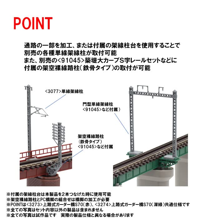 TOMYTEC TOMIX N Gauge Deck Girder Bridge S70 (F) Dark Green 2-Piece Set with 4 PC Bridge Piers 3274 Model Railway Accessory
