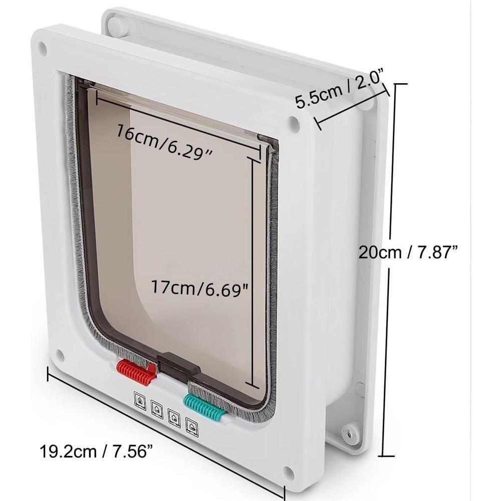 Большая дверца для кошек, 4-х сторонняя запирающаяся дверца для кошек для внутренних и наружных дверей, водонепроницаемая дверца для домашних животных