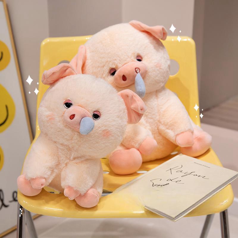 23/35/45cm Simulation Animals with Stretchable Nasal Mucus Pig Fluffty Doll Cute Snotty Pig Plush Toy Kids Birthday Gifts Decor