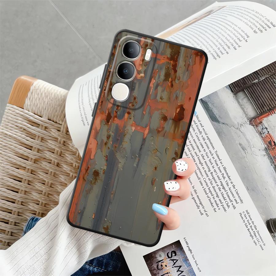 Чехол для Vivo Y52S Y93 Y71 Y91 V21E V23 V27 Y75 Y81 V29 Y53S Y50 Y95 V25 V30 Y51S Y78 Чехол для телефона Ретро Следы ржавчины
