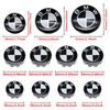 Universal Base Black White Badge Set for BMW 7Pcs 68mm 56mm 82mm 74mm  Hood Trunk Wheel Steering Logo 7Pcs 2-Pin 3-Pin Clips Kit GX9