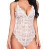 Сексуальные женские боди с кружевом на бретелях Perspective Lingerie Deep V-Neck Bodysuit