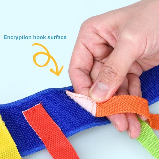 Outdoor Children Tail Pulling Game with 6 Colorful Belts Kindergarten Garden Lawn