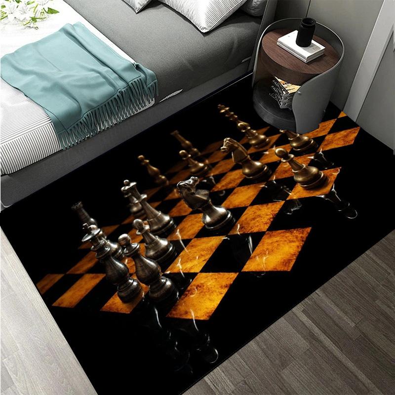 Интеллектуальная игра Шахматы Печатный Ковер Король Королева Ладья Слон Конь Пешка Гостиная Диван Сетка Напольный Коврик ковры