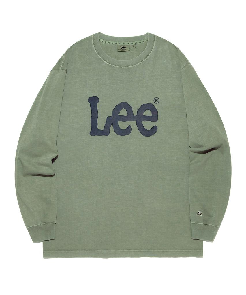 LEE Big Twitch Logo Dyed Long Sleeve T-Shirt Pigment Green